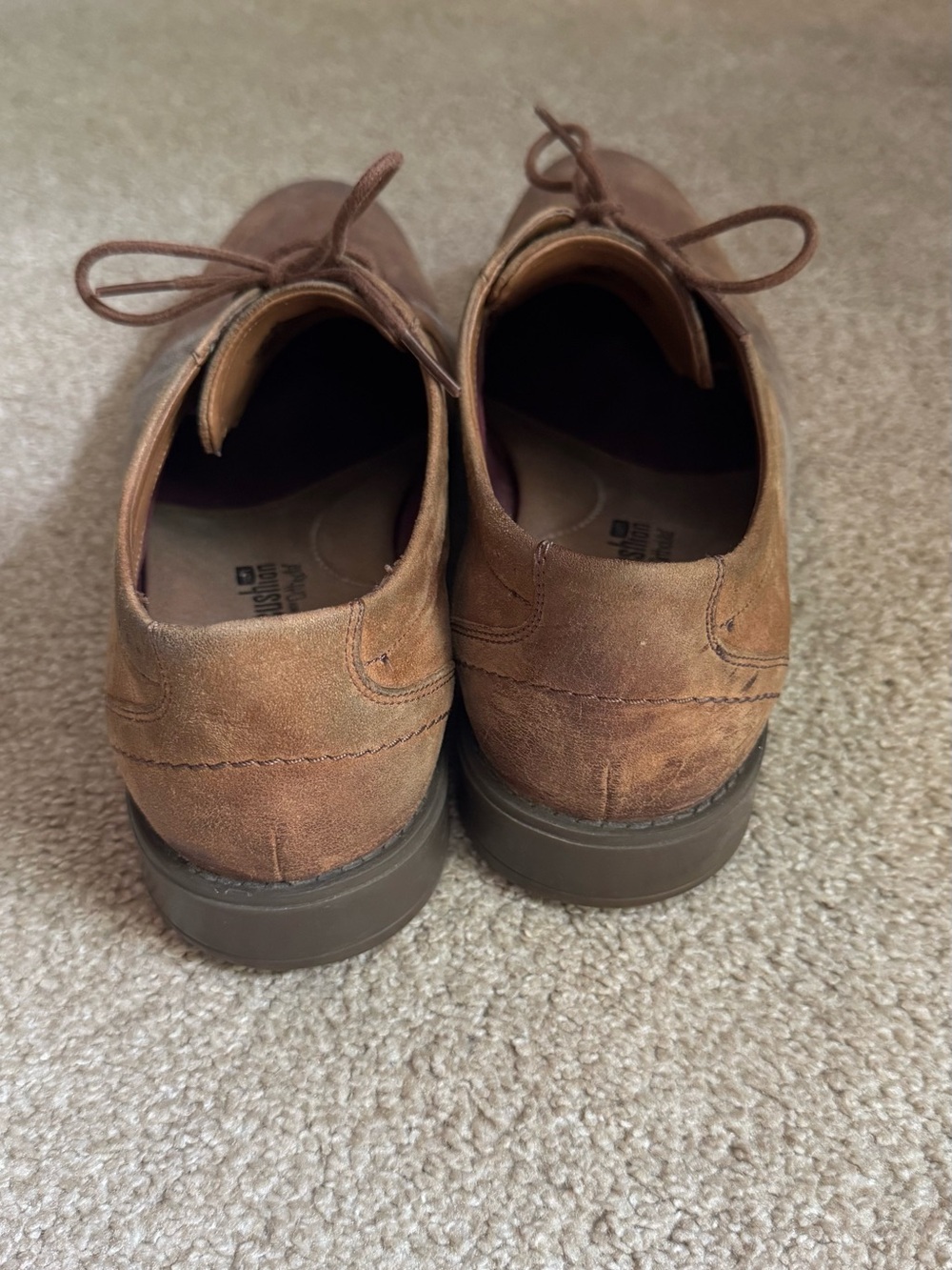 Clarks Brown Canvas and Suede Cap-Toe Oxfords - Picture 4 of 7